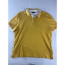 Michael Kors Mens Polo Shirt L Yellow Short Sleeve Golf Casual