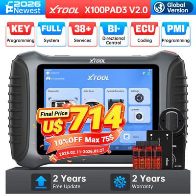 XTOOL X100PAD3 V2.0 Car IMMO Diagnostic Tool Key Programmmer OBD2 Scanner +KC100