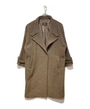 cardo fabrica                    stand collar tweed coat brown