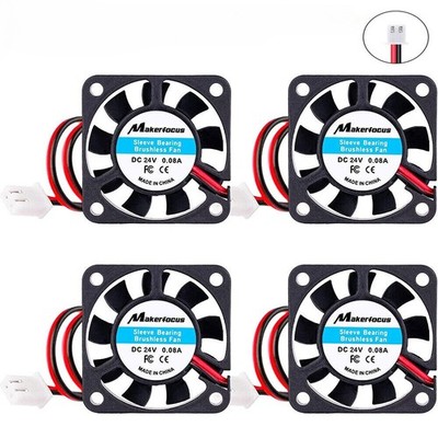 4pcs 24V 0.08A DC 4010 Silent Cooling Fan 40×40×10mm Cable for 3D Printer DVR