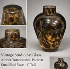 Vintage Hand Blown Studio Art Glass Bud Vase – Murano Style Tortoiseshell