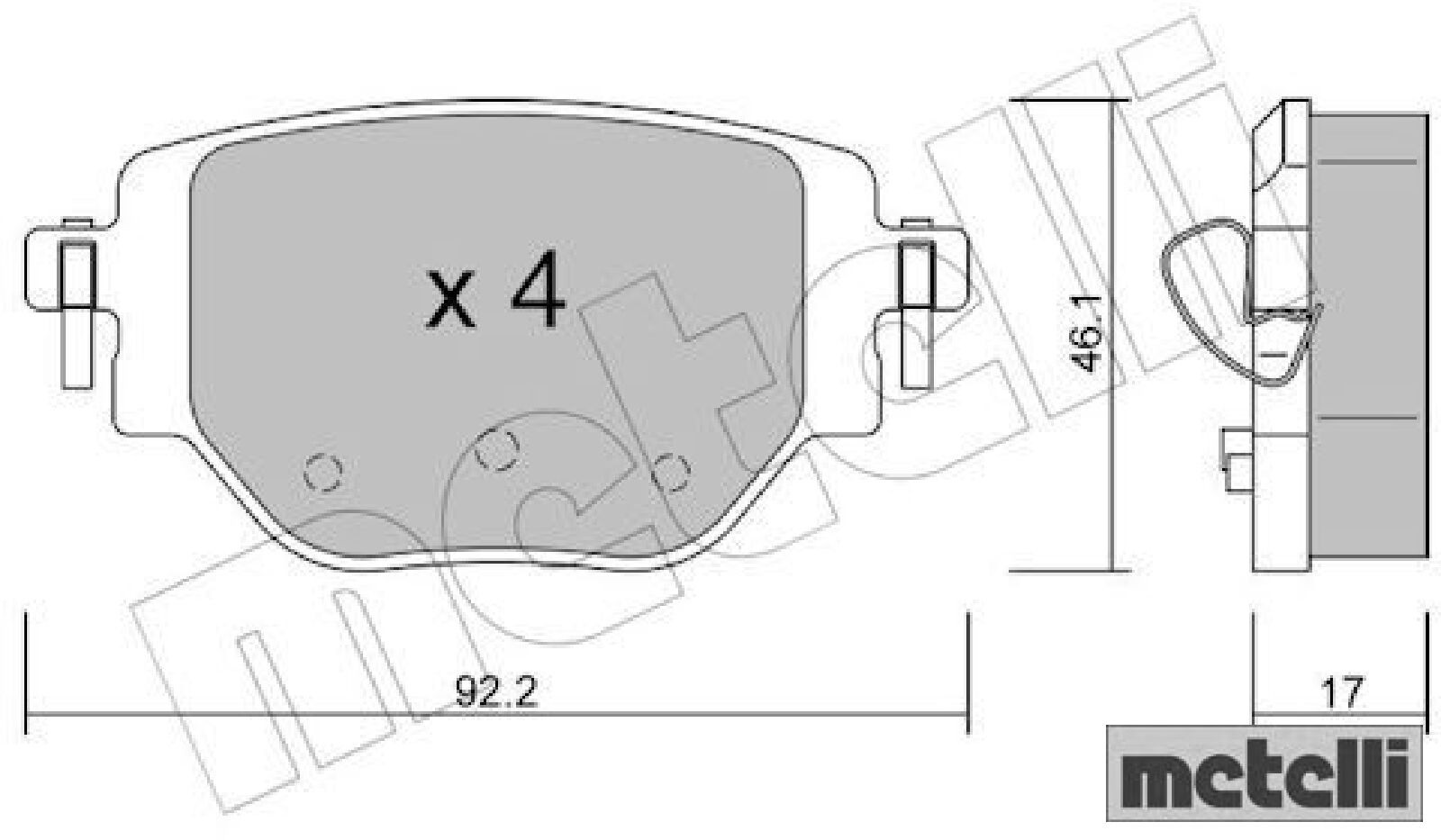 metelli 22-1246-0 Bremsbelagsatz für Scheibenbremse Bremsbelagsatz