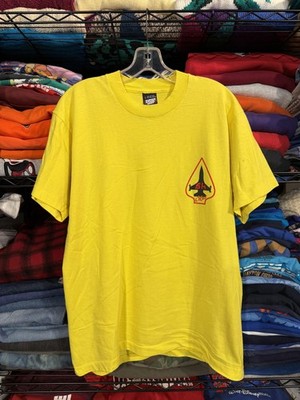 Vintage Screen Stars Best Shirt Mens Large Yellow SH Okies Jet USA 80s 90s