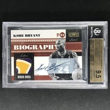 2010-11 National Treasures Kobe Bryant Biography Patch Auto 7/10 Bgs 9.5/10