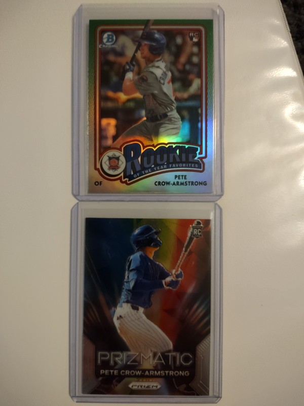 Pete Crow-Armstrong (Lot Of 2 Rcs) 2 2024, Bowman Chrome, Prizm Prizmatic