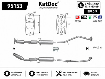   Katalysator Toyota Verso R2 1.6 1.8 Euro 5