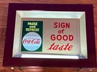 Vintage 1950s Original Coca Cola Light Up Motion  Glass Sign Display- Works👍