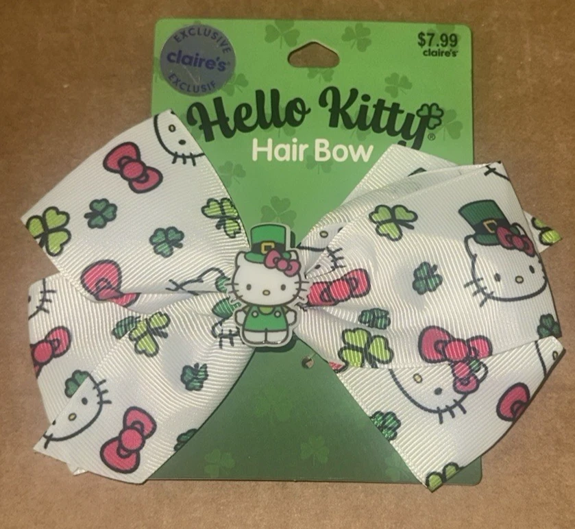 Hello Kitty St. Pattys день ювелирных изделий наборы x 4 волос банты x 3 Claires эксклюзивный запечатанный - Изображение 3 из 4