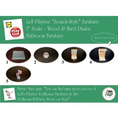 LIDL PLAYTIVE Vintage Dollhouse Furniture, Scandi-Style,  1'' Scale