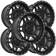 Set Of 5 Reika R40 Trooper 17x9 5x5 -12mm Satin Black Wheels Rims 17 Inch