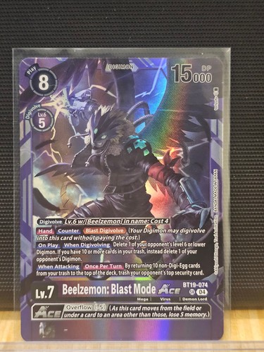 Beelzemon: Blast Mode ACE Foil Super Rare Release Special Booster 2.5 BT19-074 S
