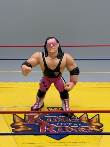 WWF Hasbro Series 4 Bret The Hitman Hart Pink Hear...
