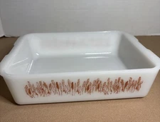 Vintage Proctor Silex Casserole Refrigerator Dish Wheat USA Slow Cook Milk Glass