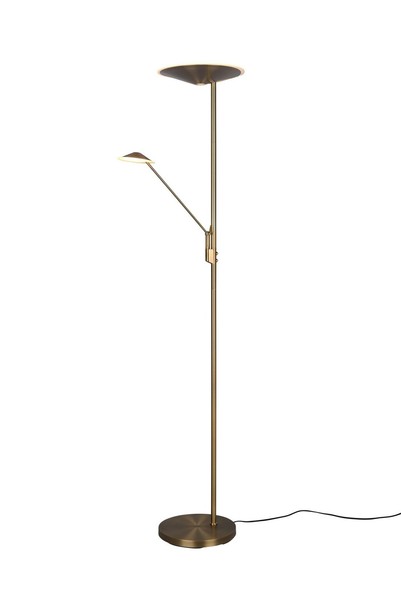 Led Deckenfluter Wohnzimmer Dimmbar Messing Antik Lesen 30 W Stehlampe Flexibel-image