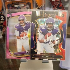 Panini Prizm & Select Rookie Lot Tai Felton Minnesota Vikings FLIP=MONEY 2 Cards