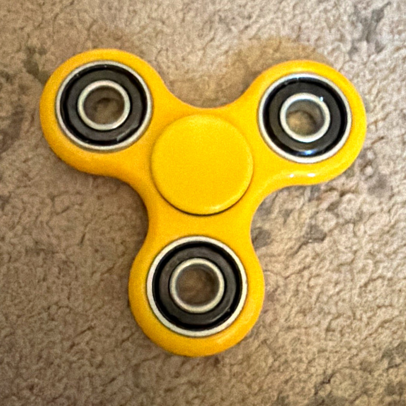 Yellow 3-Prong Tri-Spinner Fidget Toy Hand Spinner Stress Relief Toy
