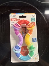 Nuby Twist-a-Ring Teether Multiple Texture Stimulate Senses Shake Rattle NEW