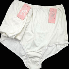 Vintage Lady Camille Lot 2 White Cotton Underwear Size 13 Granny Panties New USA