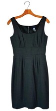 J Crew Dress Women 2 Gray Wool Blend Sleeveless Scoop Neck Sheath Career Preppy