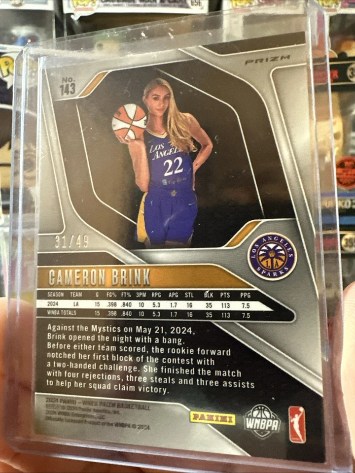 2024 Panini Prizm WNBA - Cameron Brink #143 Teal Prizm /49 (RC) - Image 2 of 2