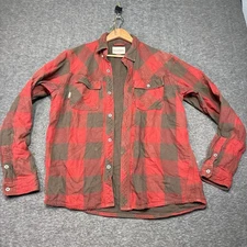SIMMS Fishing Products Men's Plaid Long Sleeve Button Up Shirt Size L Polyester