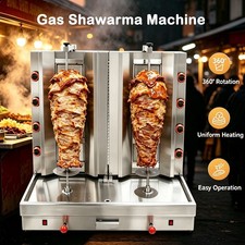 110V Commercial Gas Shawarma Kebab Gyro Grill Machine Gas Doner Kebab Machine
