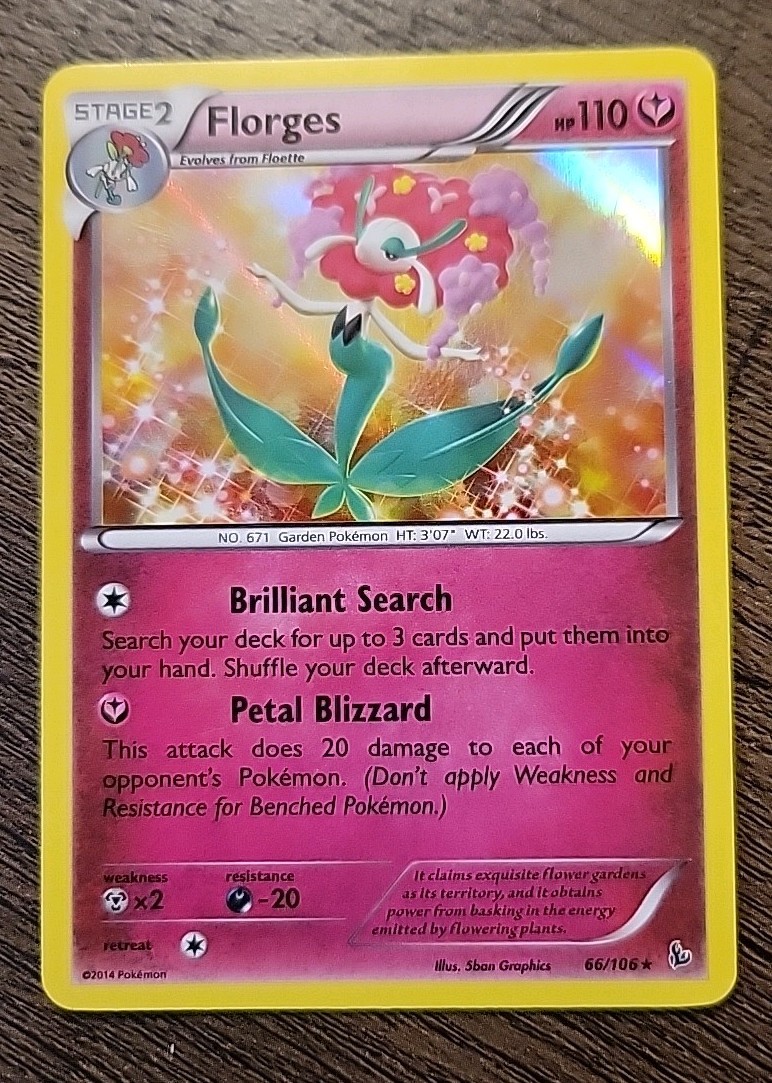 Pokémon TCG Florges 66/106- Flashfire Holo Rare LP/NM Condition 2014