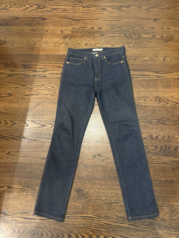 Tory Burch Women’s Dark Wash Jeans 27 Logo Button And On Back Pocket
