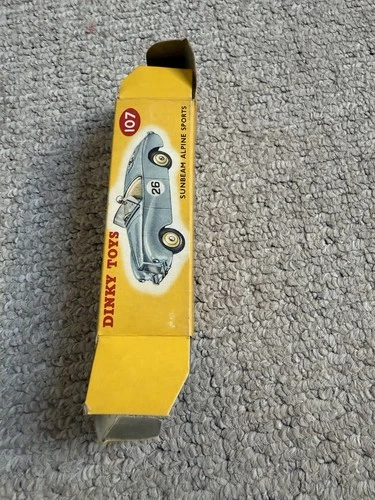 Vintage Dinky Toys Original Complete Empty Box 107 Sunbeam Alpine NICE
