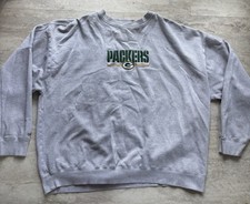 Vintage 90s Majestic NFL Green Bay Packers Gray Embroidered Sweatshirt Mens 2XL