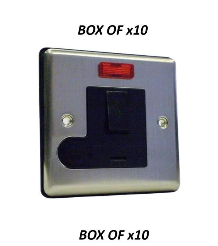 One Electrical - Connection Unit Switched Spur with Neon Brushed Chrome with Black Insert - Image 7