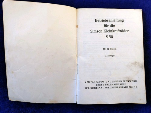 Original SIMSON S 50 Betriebsanleitung 2.1976 - Bild 2 von 3
