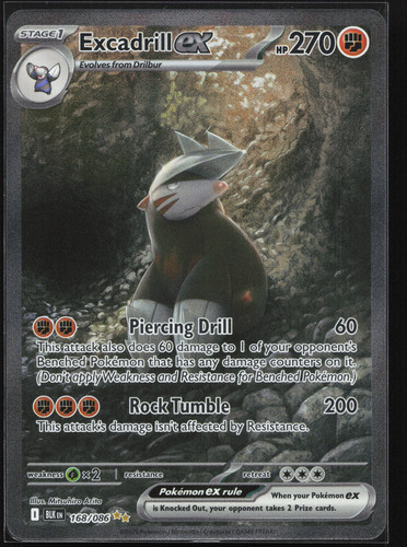 Pokemon Excadrill ex 168/096 Black Bolt Special Illustration Rare Holo NM