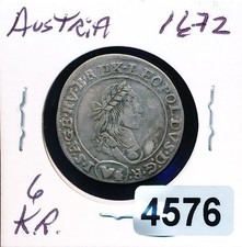 AUSTRIA - 1672 - SILVER LEOPOLD BUST - 6 KREUZER - #4576 - A BUY