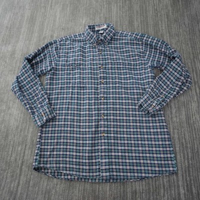 McGregor Shirt Men Plaid Flannel Vintage Green Long Sleeve Button Down Large