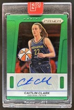 2024 Panini WNBA Prizm Caitlin Clark Throwback Signatures Green Auto RC #TB-CC