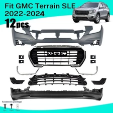 Front Bumper Cover Assembly kit Grille Set For 2022-2024 GMC Terrain SLE 12 Pcs