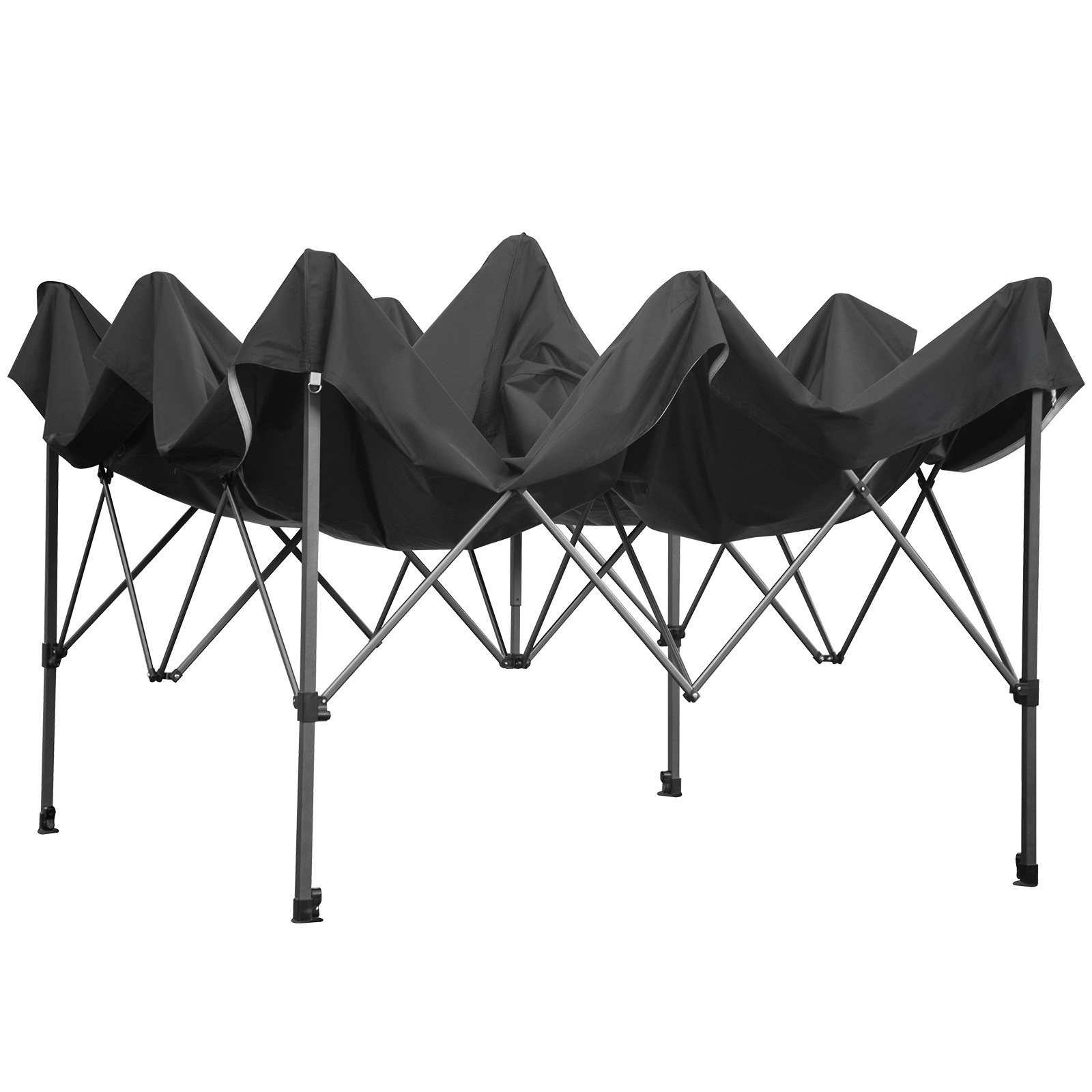 Pop Up Canopy 10' x 10' Gazebo Tent w/Clear Tarp Sidewalls Black for Party