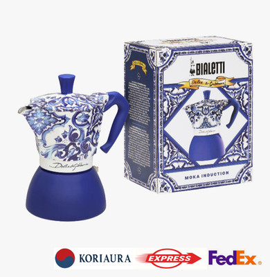 Bialetti Dolce & Gabbana Blu Induction 6 Cup Moka Pot Luxury Limited Edition NEW