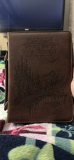 Leather Bible Cover Isaiah 40:31 Forest Design Religious Brown