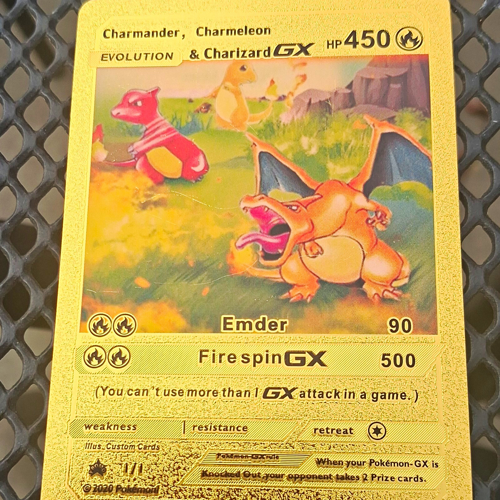 Pokemon Charmander Charmeleon & Charizard GX 1/1 Evolution Foil 450 HP Metal