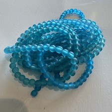 300 Blue Frosted Glass Beads 6mm For Jewelry Making And Crafts