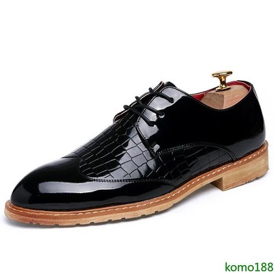 Dress Formal Shoes Men's wedding Print British Style Lace Up Shoes