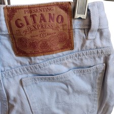 Vintage Shorts 22" 22W 80s GITANO SKY BLUE DENIM womens PREPPY SAILING SHORTS