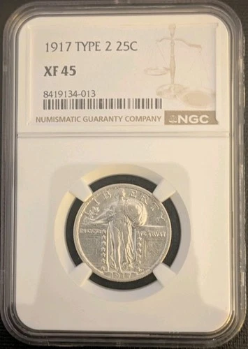 1917 Type 2 Standing Liberty Quarter NGC-CERTIFIED XF45 90% SILVER
