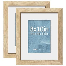 VCK 8x10 Picture Frame 2 Pack - Natural Wood Grain, High-End Wood Poster Fram...