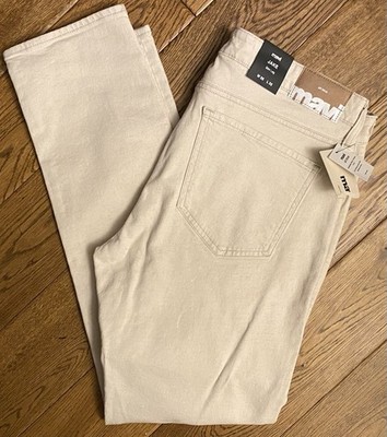 Mavi Jake Slim Leg NWT Jeans 35 x 32 Zip Fly Tan Natural Mens Denim New