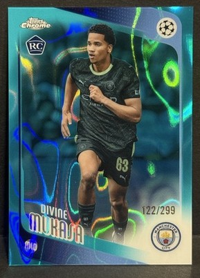 2025-26 Topps Chrome UCC Manchester City RC Divine Mukasa Teal Lava /299