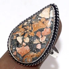925 Silver Plated Maligano Jasper Jewellery Ring Handmade Size Us 9.5 MJ