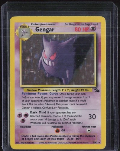 1999 Pokemon Fossil #5 Gengar #5